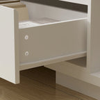 Modern Style Extendable TV Stand with 3Drawer White/Black 65.4-106.3