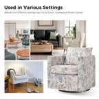 Erkenbald Modern Slipcovered Swivel Chair with Removable Cushion by HULALA HOME