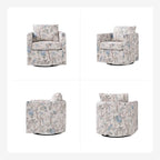 Erkenbald Modern Slipcovered Swivel Chair with Removable Cushion by HULALA HOME