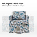 Erkenbald Modern Slipcovered Swivel Chair with Removable Cushion by HULALA HOME