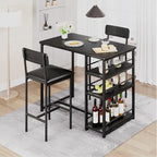 Dining Table Set for 2 with 3 Large Storage Shelves
