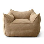 Lazy SofaTeddy Faux Fabric Couch Living Room Sofa Bean Bag Chair with Memory Foam