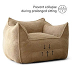 Lazy SofaTeddy Faux Fabric Couch Living Room Sofa Bean Bag Chair with Memory Foam