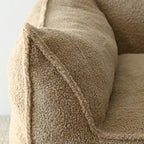 Lazy SofaTeddy Faux Fabric Couch Living Room Sofa Bean Bag Chair with Memory Foam