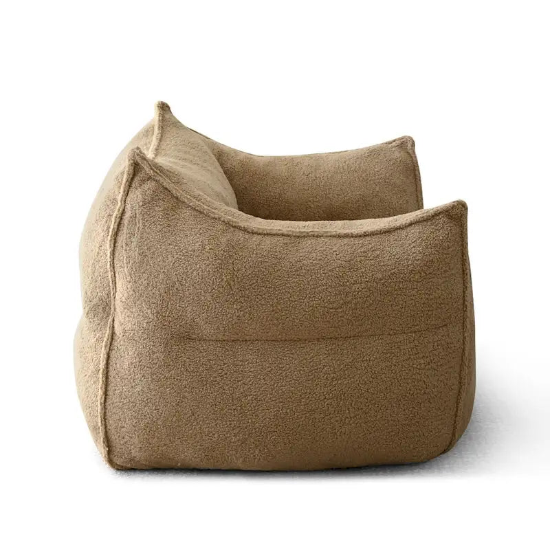 Lazy SofaTeddy Faux Fabric Couch Living Room Sofa Bean Bag Chair with Memory Foam