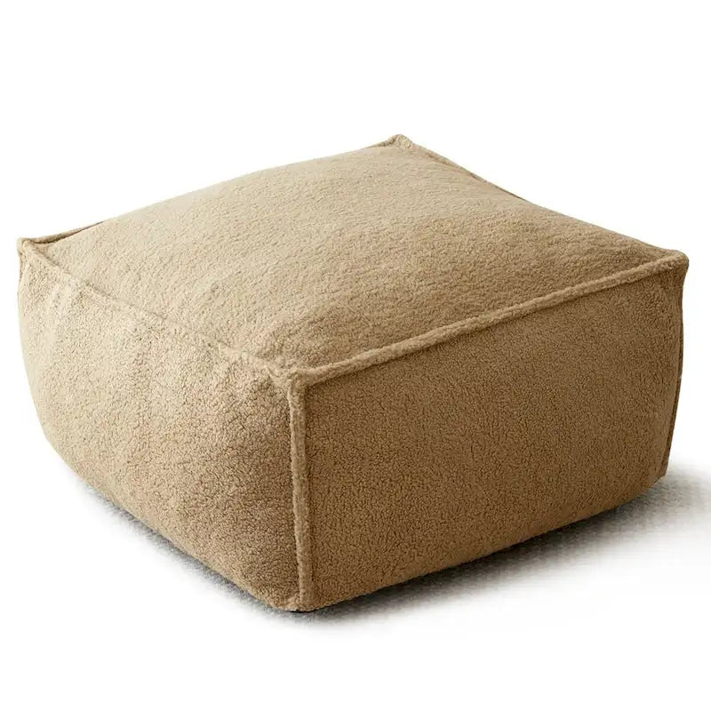 Lazy SofaTeddy Faux Fabric Couch Living Room Sofa Bean Bag Chair with Memory Foam