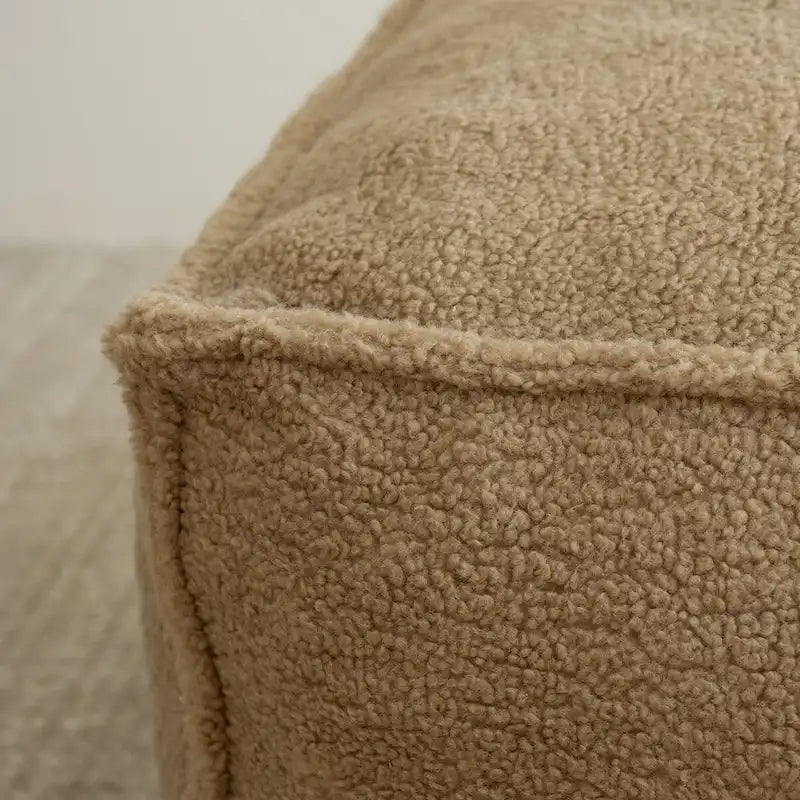 Lazy SofaTeddy Faux Fabric Couch Living Room Sofa Bean Bag Chair with Memory Foam