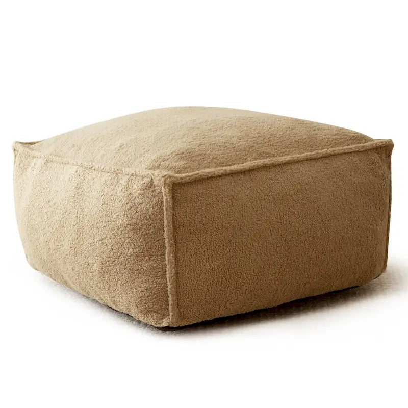 Lazy SofaTeddy Faux Fabric Couch Living Room Sofa Bean Bag Chair with Memory Foam