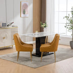 SEYNAR Modern Glam PU Leather Dining Chair or Vanity Chair Set of 2 with Rear Handle