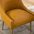 SEYNAR Modern Glam PU Leather Dining Chair or Vanity Chair Set of 2 with Rear Handle