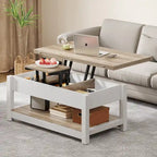 Moasis Lift Top Coffee Table Extendable Tabletop with Hidden Storage and Shelves