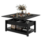 Moasis Lift Top Coffee Table Extendable Tabletop with Hidden Storage and Shelves