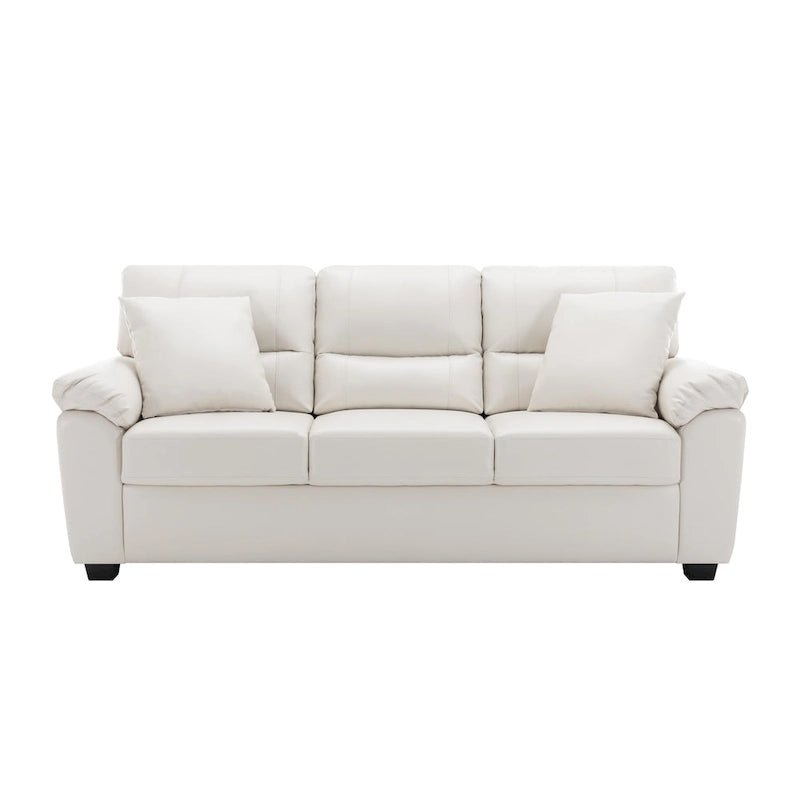 Morden Fort Upholstered Living Room Set, 2 Pieces, Faux Leather Loveseat and Sofa