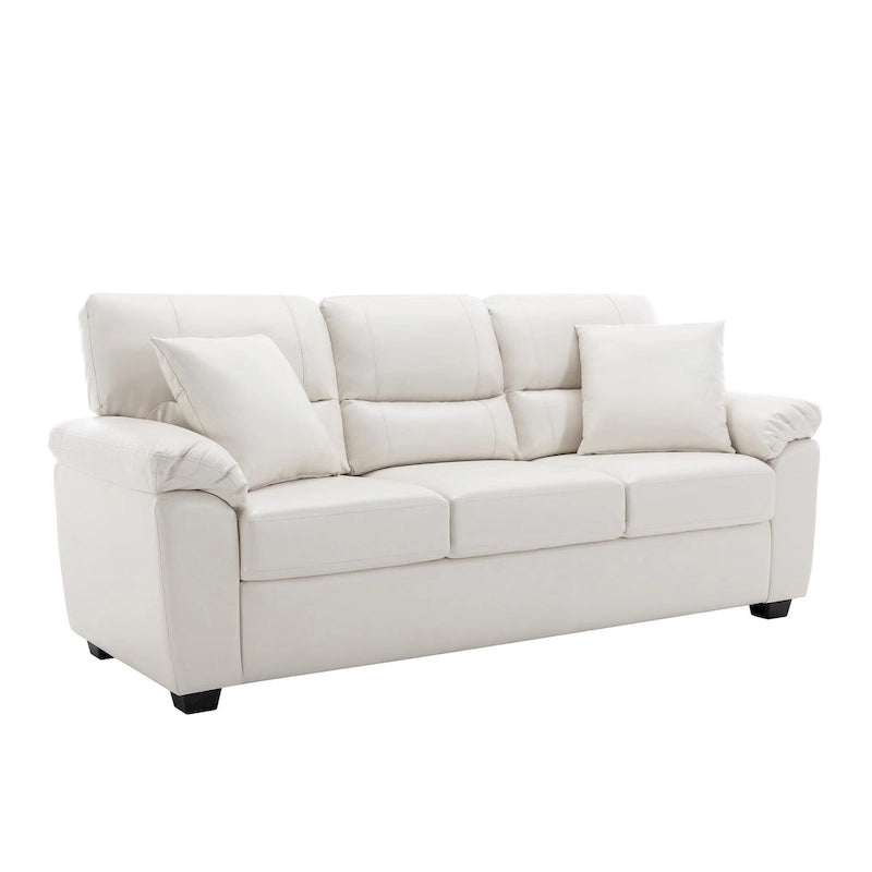 Morden Fort Upholstered Living Room Set, 2 Pieces, Faux Leather Loveseat and Sofa