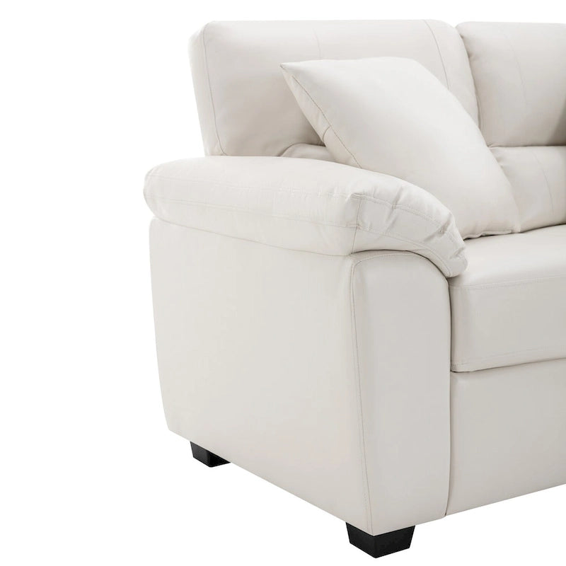 Morden Fort Upholstered Living Room Set, 2 Pieces, Faux Leather Loveseat and Sofa