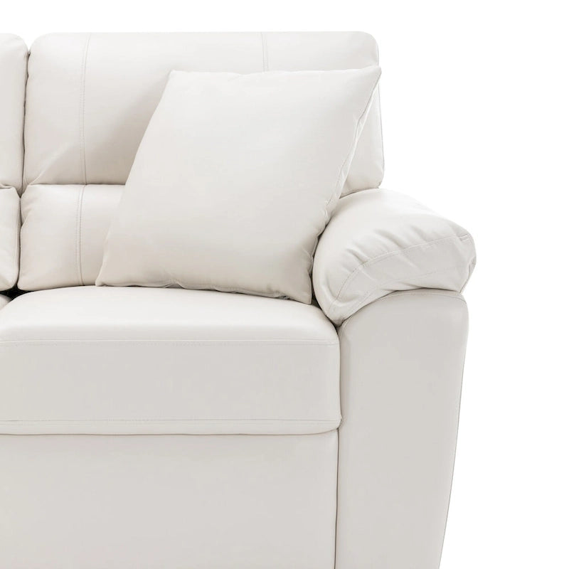 Morden Fort Upholstered Living Room Set, 2 Pieces, Faux Leather Loveseat and Sofa