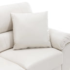 Morden Fort Upholstered Living Room Set, 2 Pieces, Faux Leather Loveseat and Sofa