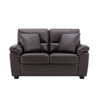 Morden Fort Upholstered Living Room Set, 2 Pieces, Faux Leather Loveseat and Sofa