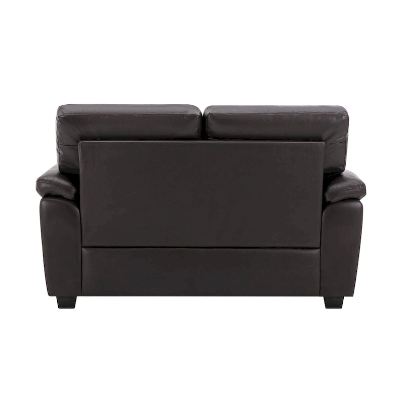 Morden Fort Upholstered Living Room Set, 2 Pieces, Faux Leather Loveseat and Sofa