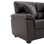 Morden Fort Upholstered Living Room Set, 2 Pieces, Faux Leather Loveseat and Sofa