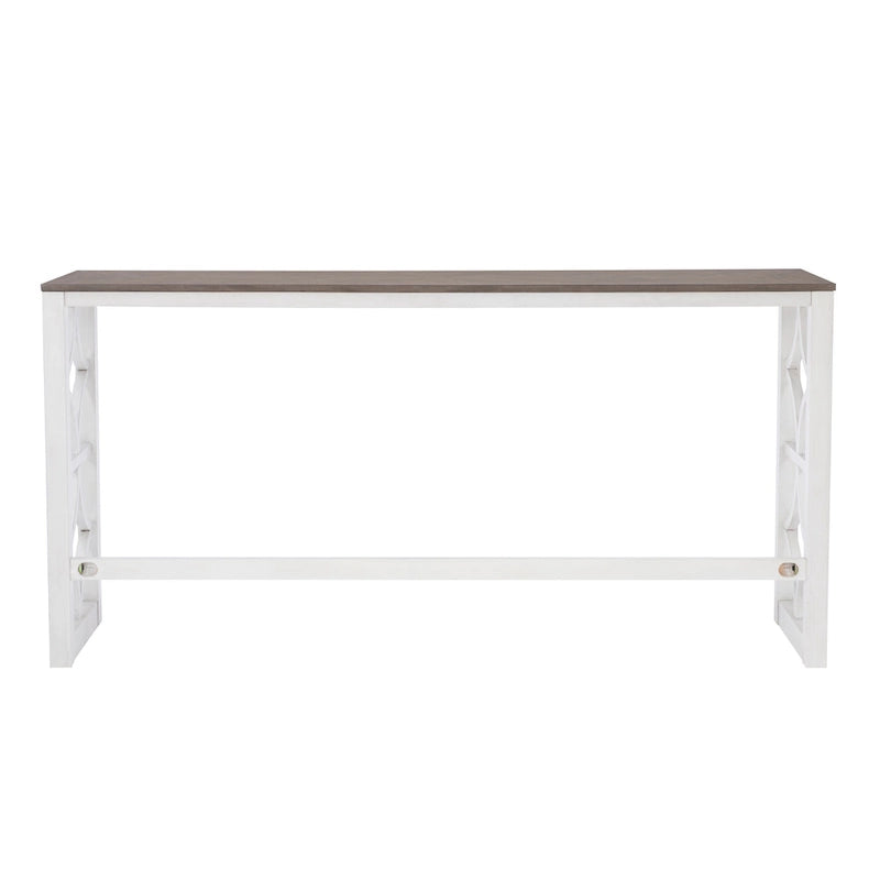 Crewson Wood 2-Piece Nesting Rolling Console with 3 Stools