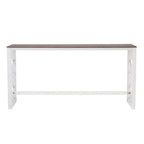 Crewson Wood 2-Piece Nesting Rolling Console with 3 Stools