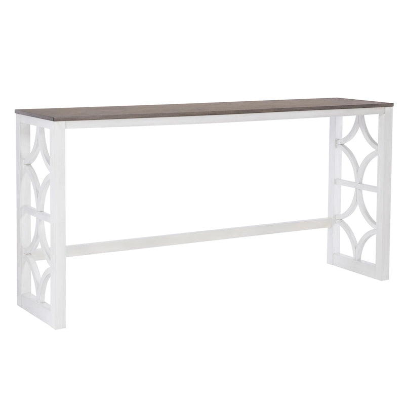 Crewson Wood 2-Piece Nesting Rolling Console with 3 Stools