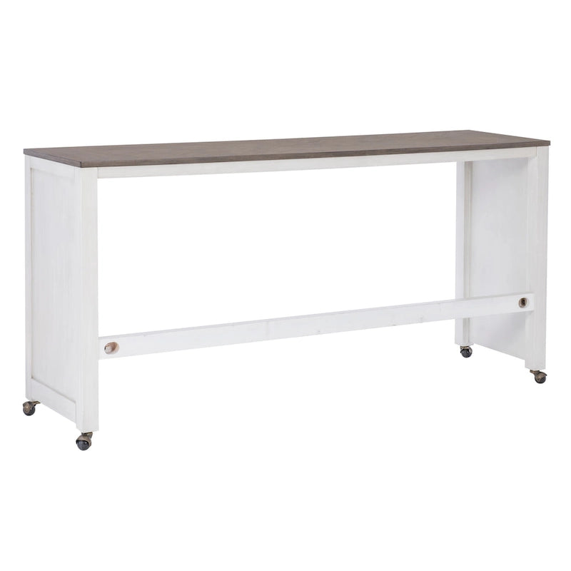 Crewson Wood 2-Piece Nesting Rolling Console with 3 Stools