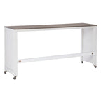 Crewson Wood 2-Piece Nesting Rolling Console with 3 Stools