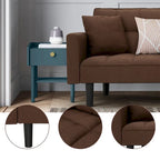 AVAWING 74 Modern Tufted Convertible Futon Sofa Bed with 2 Pillows