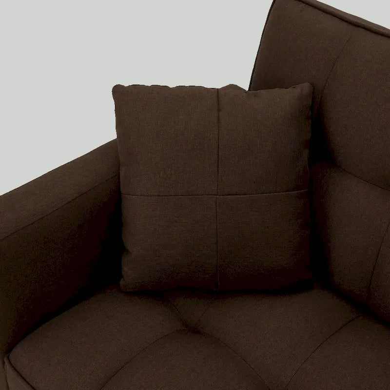 AVAWING 74 Modern Tufted Convertible Futon Sofa Bed with 2 Pillows