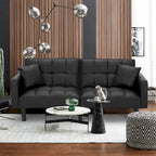 AVAWING 74 Modern Tufted Convertible Futon Sofa Bed with 2 Pillows