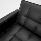 AVAWING 74 Modern Tufted Convertible Futon Sofa Bed with 2 Pillows
