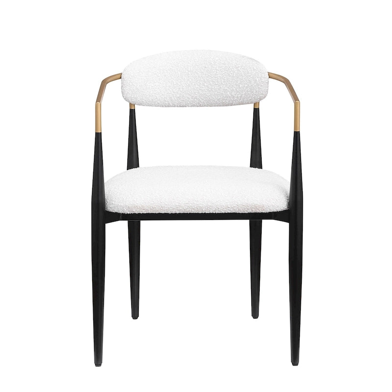 Morden Fort Modern Boucle Dining Chairs Velvet Armchair Set of 2