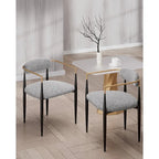 Morden Fort Modern Boucle Dining Chairs Velvet Armchair Set of 2