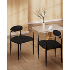 Morden Fort Modern Boucle Dining Chairs Velvet Armchair Set of 2
