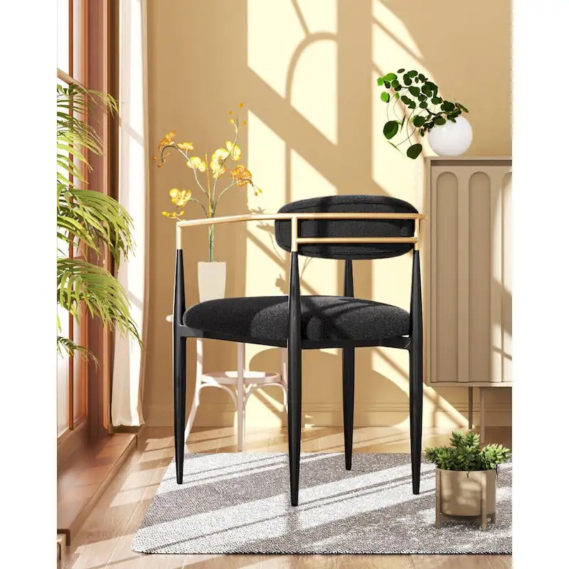 Morden Fort Modern Boucle Dining Chairs Velvet Armchair Set of 2