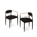 Morden Fort Modern Boucle Dining Chairs Velvet Armchair Set of 2