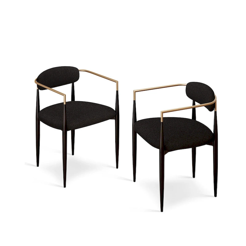 Morden Fort Modern Boucle Dining Chairs Velvet Armchair Set of 2