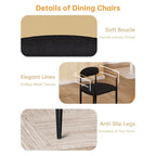 Morden Fort Modern Boucle Dining Chairs Velvet Armchair Set of 2