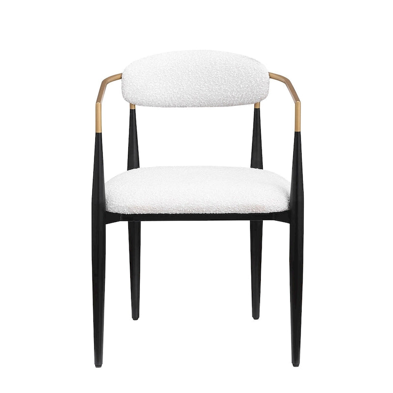 Morden Fort Modern Boucle Dining Chairs Velvet Armchair Set of 2
