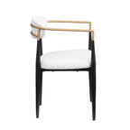 Morden Fort Modern Boucle Dining Chairs Velvet Armchair Set of 2