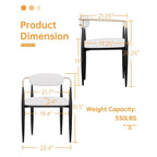 Morden Fort Modern Boucle Dining Chairs Velvet Armchair Set of 2