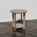COZAYH Farmhouse Coffee Table with Storage Shelf, Rustic Round Country Accent Table with Stunning Radial Pattern, End table