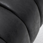 SEYNAR Mid-Century Swivel PU Leather Tufted Round Accent Barrel Chair