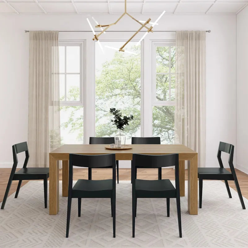 Plank and Beam 72 Modern Solid Wood Table and Chairs Dining Set