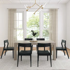 Plank and Beam 72 Modern Solid Wood Table and Chairs Dining Set