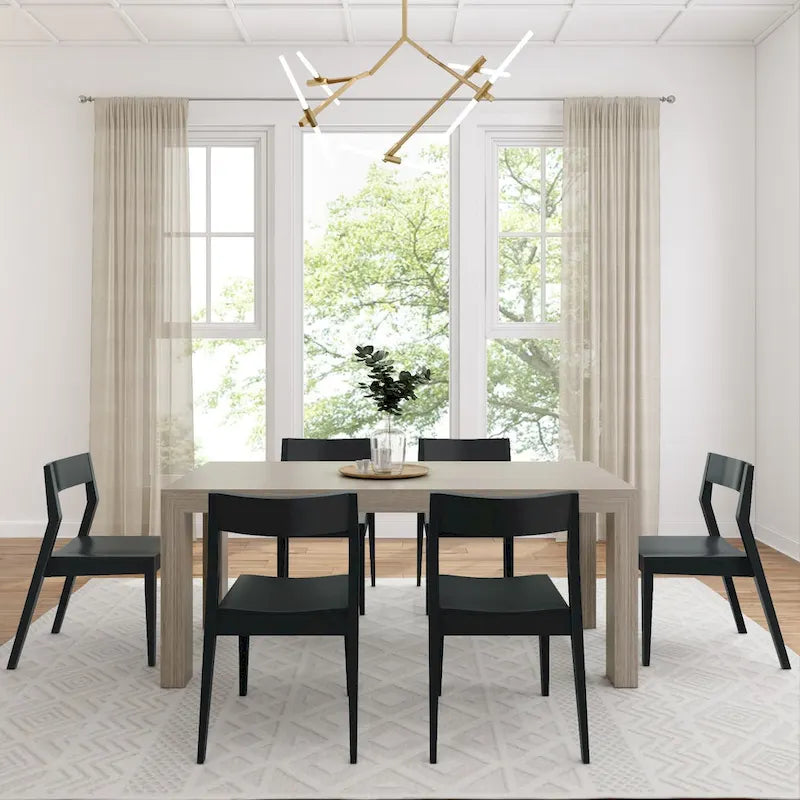 Plank and Beam 72 Modern Solid Wood Table and Chairs Dining Set