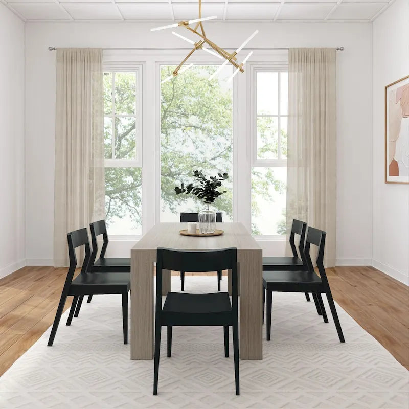 Plank and Beam 72 Modern Solid Wood Table and Chairs Dining Set