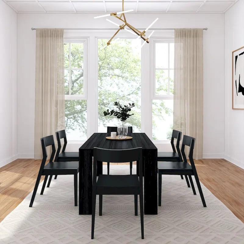 Plank and Beam 72 Modern Solid Wood Table and Chairs Dining Set
